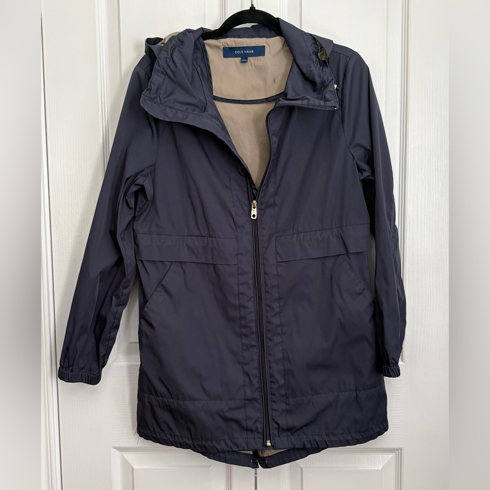 Cole Hahn Women's Navy Hooded Jacket, size